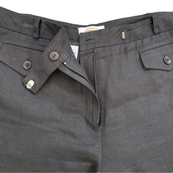 Talbots 100% Irish Linen Bermuda Shorts Coastal Minimalist Black Size 12 - Picture 6 of 10